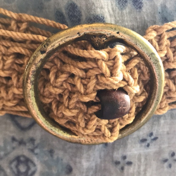 Vintage macramé & wooden bead belt, groovy, boho ! - Picture 2 of 5